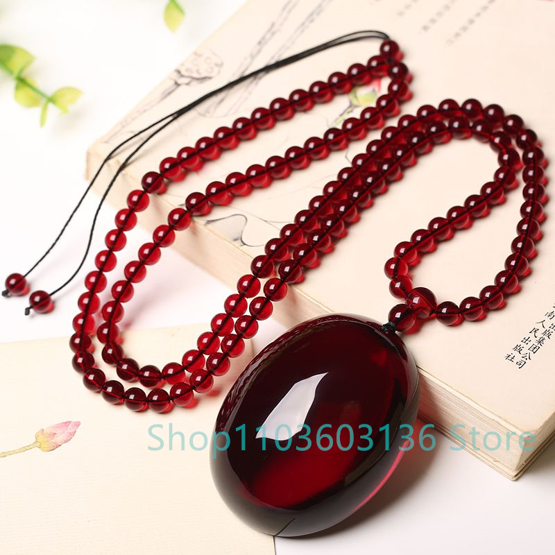 Natural Burgundy Amber Beeswax - Men Accessories Jewellery 评论和价格