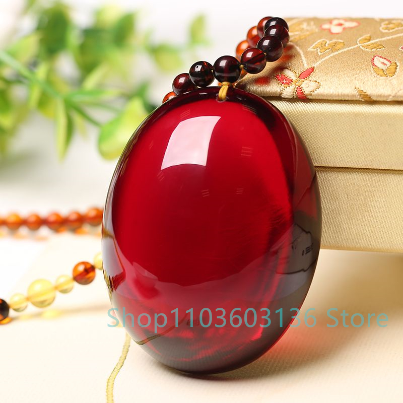 Natural Burgundy Amber Beeswax - Men Accessories Jewellery 评论和价格