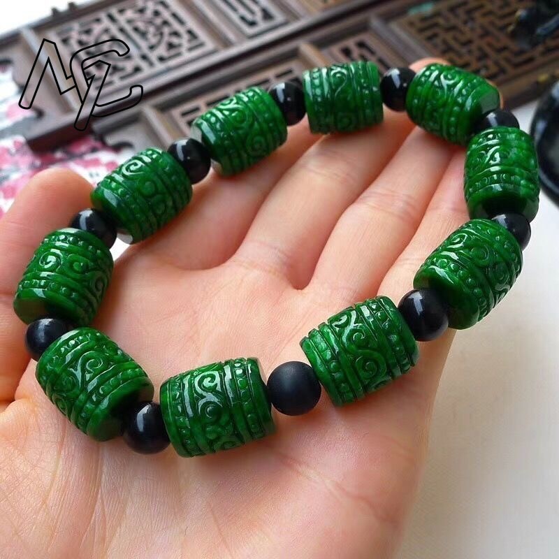 Natural A Green Jade Carving M - Men Accessories Jewellery 评论和价格