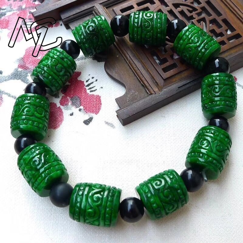 Natural A Green Jade Carving M - Men Accessories Jewellery 评论和价格