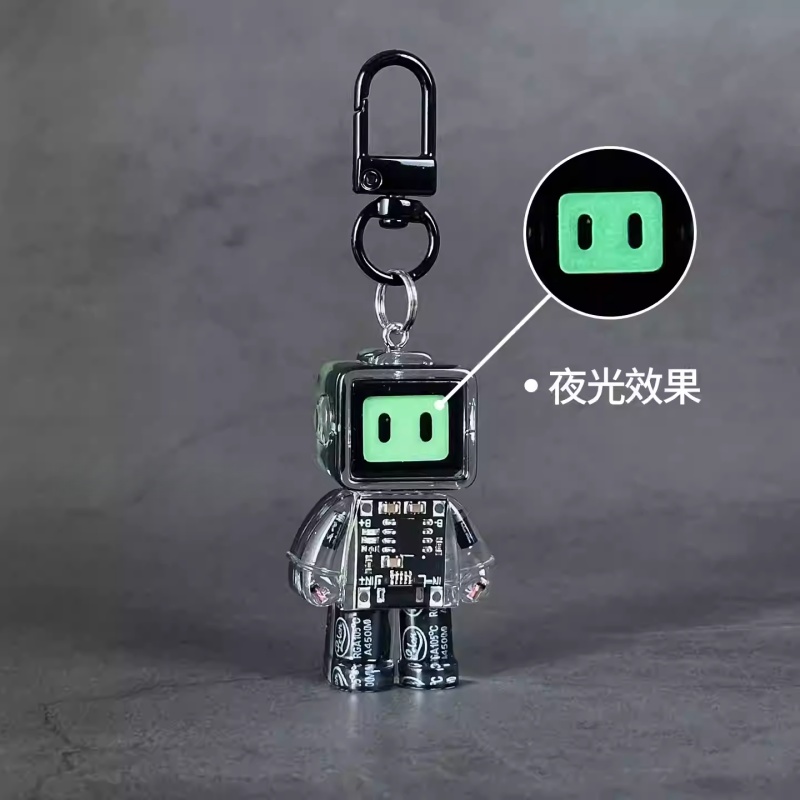 New Luminous Robot Keychain, B - Men Accessories Bag 评论和价格