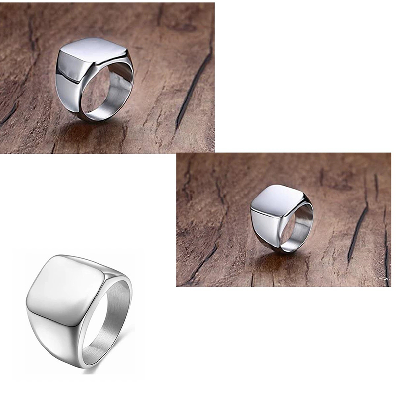 365 Stainless Steel Punk Rock  - Signet Ring Men 评论和价格