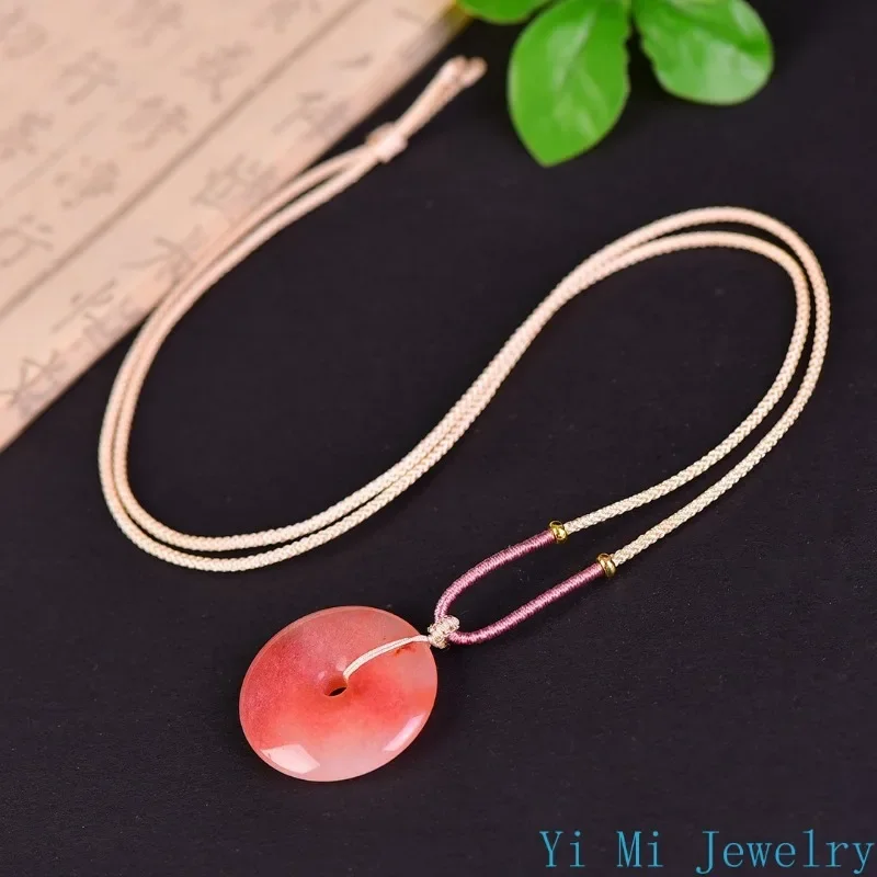 Natural Golden Jade Peach Blos - Men Accessories Jewellery 评论和价格