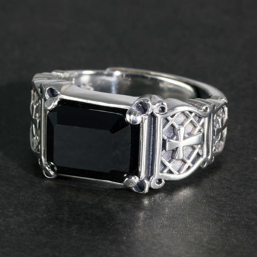 Vintage Punk Silver 925 Jewelr - Signet Ring Men 评论和价格